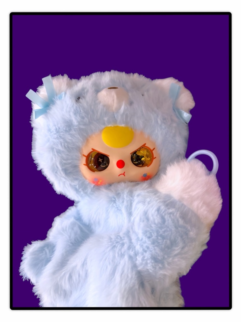 Baby Three Hugging Plush Backpack Glacier Bear